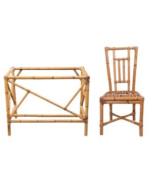 Bamboo desk and chair - M/1972 and 1973.
