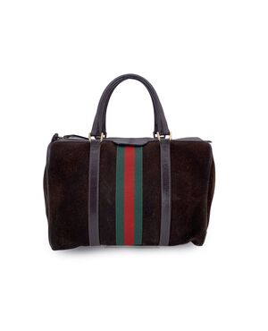 GUCCI Borsa a Mano Vintage in Camoscio Col. Marrone Boston M