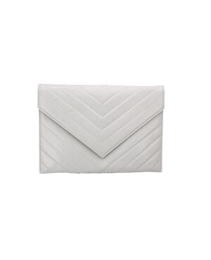 YVES SAINT LAURENT Pochette Vintage in Pelle Col. Bianco Clutch S