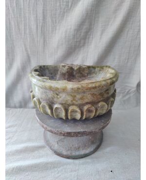 Bellissima acquasantiera in marmo verde venezuela - 28 x 25 cm