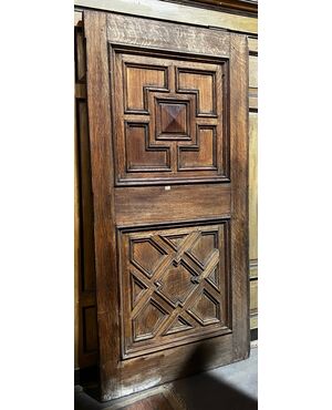 PTI714 - Portoncino da ingresso in rovere, epoca '800, misure cm L 111 x H 227