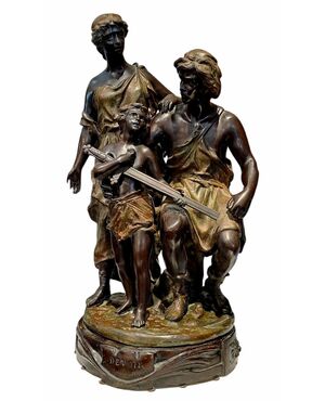 SCULTURA IN BRONZO - " DEVOIR" - ERNEST RANCOULET (1842 - 1905)