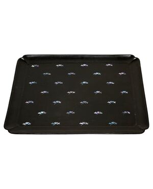 Antique black and mother-of-pearl tray - O/1048 -