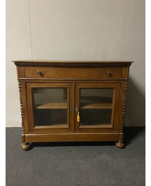 Antica credenza Vetrina in noce antico stile Luigi Filippo