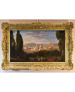 Veduta di Firenze, Pittore vedutista del XVIII-XIX secolo