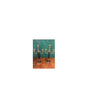Coppia di candelabri in bronzo