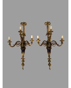Coppia di appliques in bronzo