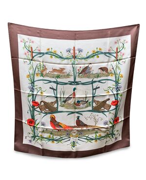 GUCCI Foulard Vintage in Seta Col. Marrone