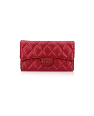 CHANEL Portafoglio in Pelle Col. Rosso Timeless/Classique M