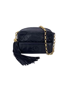 CHANEL Borsa a Tracolla Vintage in Pelle Col. Nero Camera S