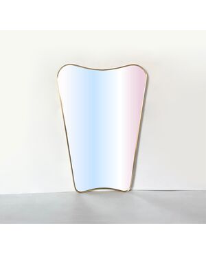 "Shield" mirror in brass - Vintage 1970
