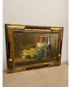 Antique oil painting on cardboard, French school, 1930, 70x90cm