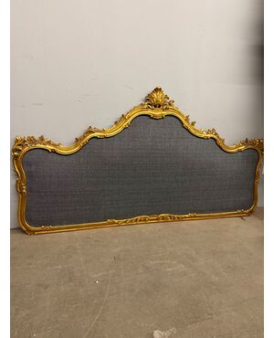 Antique gilded headboard, carved gold leaf from the 1900s, 93x170cm