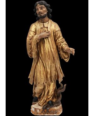 Saint Amable, legno di pioppo policromo, Francia, XVIII secolo