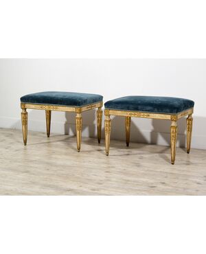 Coppia di panchetti neoclassici, Napoli, fine XVIII secolo