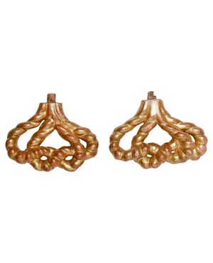 Coppia di fregi in legno dorato - O/4792/5 - 6 -