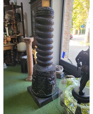 Antico torchio da vino intagliato e decorato epoca '600 Toscana
