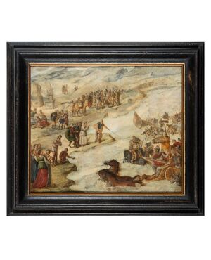 Antonio Tempesta (cerchia), "Mosè separa le acque del Mar Rosso"