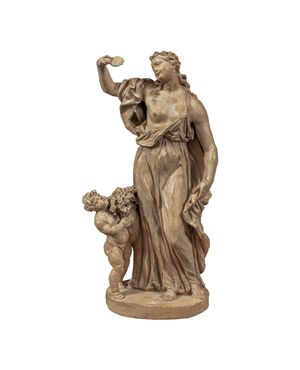 Scultura in terracotta - Allegoria della Vanità. Italia, XVIII secolo.