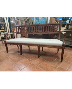 Neoclassical style walnut sofa
