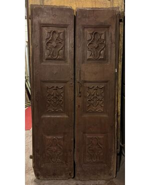 PTCI534 - Portoncino da ingresso, con ricchi pannelli scolpiti, epoca '700, luce cm L 86 x H 192