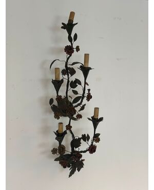 Applique Capodimonte cinque luci . Inizio XX secolo