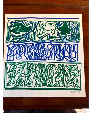 Cartellina contenente 17 disegni e acquarelli di Riccardo Licata , misure varie