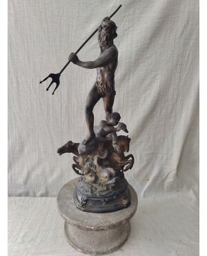 Scultura in Bronzo - Dio Nettuno - H 55 cm
