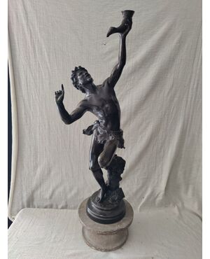 Scultura in bronzo firmata E. Damé - "Il dolore di Orfeo" - H 79 cm