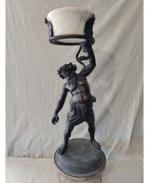 Strepitosa scultura in bronzo raffigurante Sileno - H 62 cm