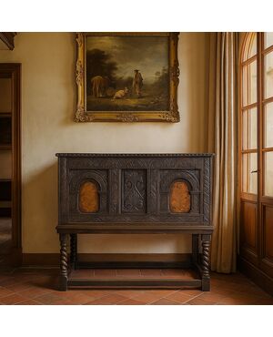 Antica cassapanca finemente intarsiata 1850 c.