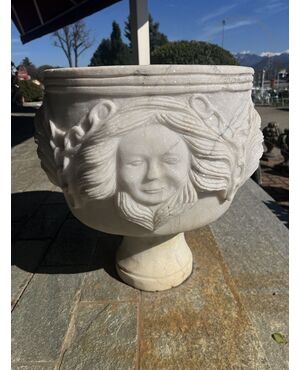 Sculpted marble vase