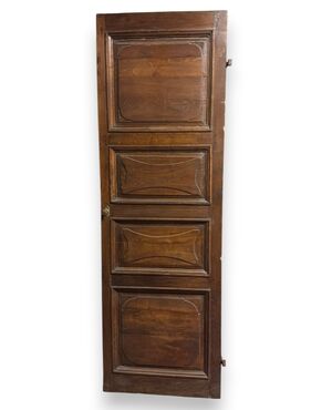 PTI769 - Porta in castagno, bifacciale, epoca '800, misure cm L 66 x H 204