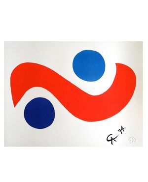 Original Astonishing Alexander Calder "Skybird"Limited Edition Print Lithograph 1974 (Braniff Airplines)