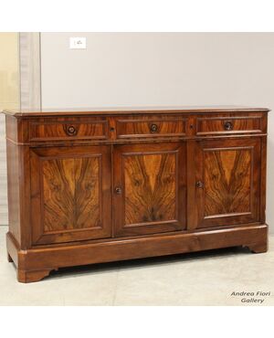 Antica credenza 3 ante Luigi Filippo in noce - epoca '800