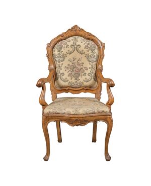 Carved wooden armchair. Venice, 18th century.