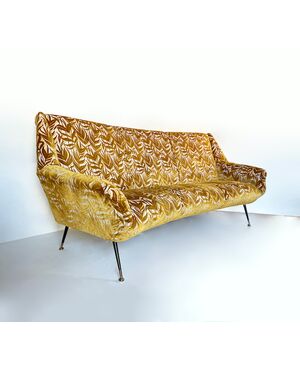 Ochre foliage sofa - Vintage 1970