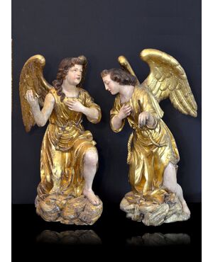 Large winged angels from the Baroque period, the work of a Roman master sculptor of the 17th century