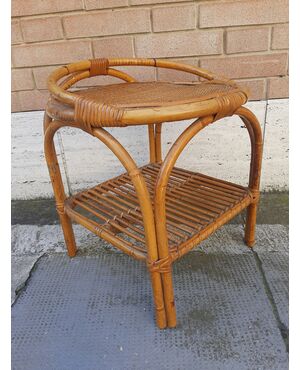 1970s BAMBOO TABLE STOOL