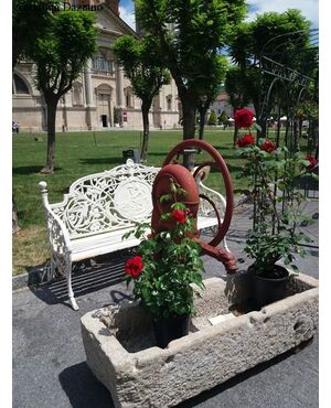 Stone tub and cast iron pump