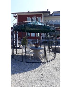 Solid iron gazebo with covering