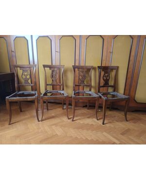Four early 20th-century chairs, restored and ready for upholstery