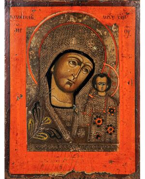 Antica Icona Russa "Madonna di Kazan"