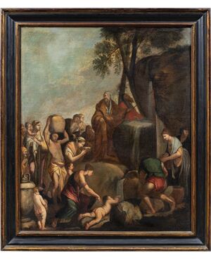 Giulio Carpioni (Venezia 1613 - Vicenza 1678) bottega di - Mosè fa scaturire l’acqua dalle rocce.