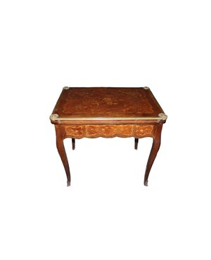Elegante tavolino da gioco francese in stile Transizione, fine XIX secolo
