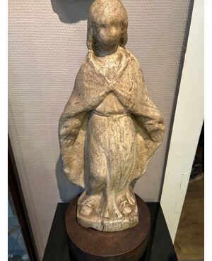 Extremely rare 17th-century Madonna in white marble