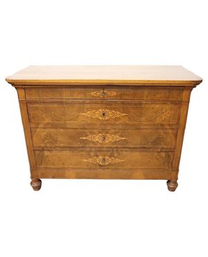 Antique inlaid chest of drawers, 19th century