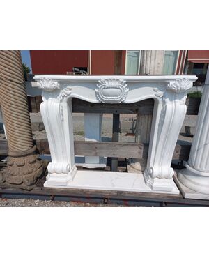 White marble fireplace surround