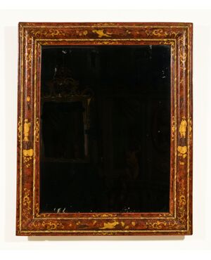 RESERVED Important chinoiserie lacquered wood mirror, Venice, 18th century