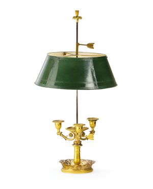 Gilt bronze bouillotte lamp, France, early 19th century